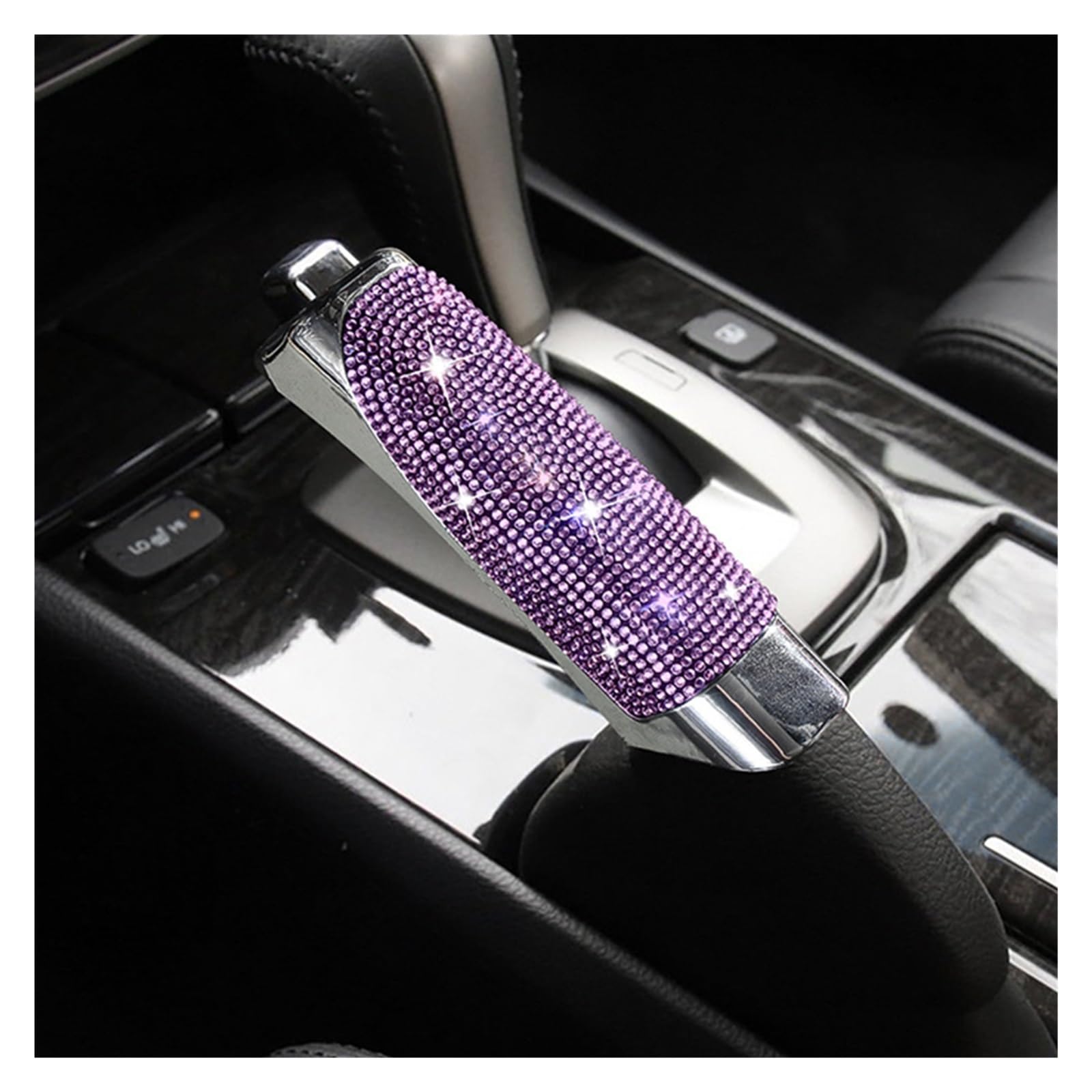 Auto Zubehör Innenraum Universal Auto Handbremse Schützen Abdeckung Styling Diamant Strass Dekor ABS Anti Slip Auto Zubehör Innen Auto Zubehör Trim(Pink) von Tfkkaw