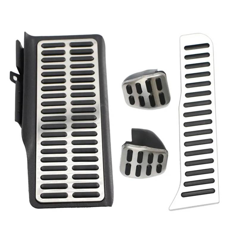 Bremspedal Für VW Für Jetta MK6 2012-2017 Kraftstoff Gas Pedal Pads Tot Fußstütze AT MT Pedal Abdeckung Edelstahl LHD Auto Pedale Auto-Fußpedale(MT with Rest) von Tfkkaw