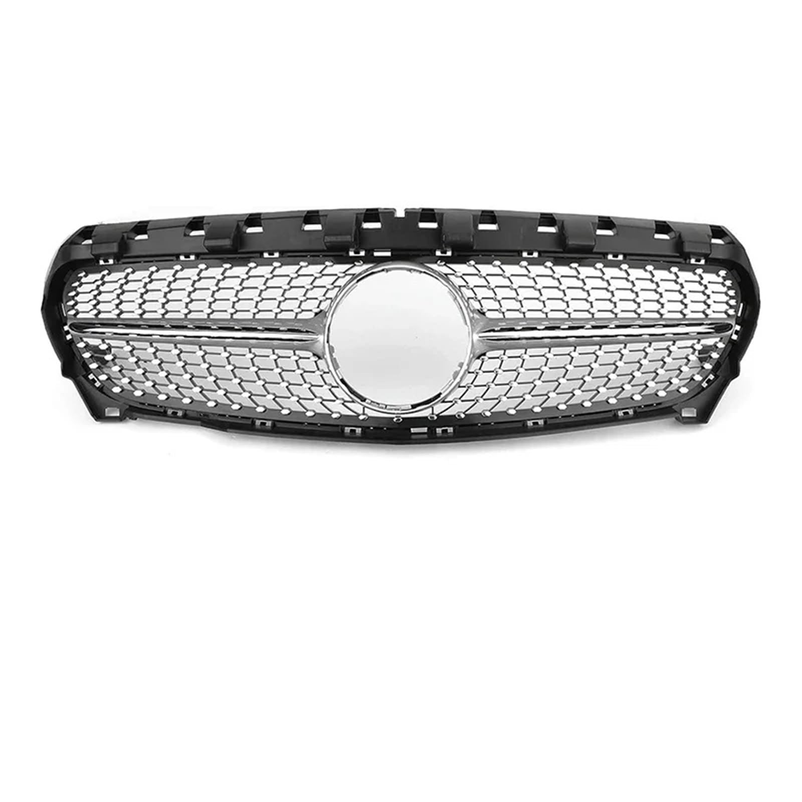 Frontgrills Für Benz Für CLA-Klasse W117 Coupé X117 2015-2019 Diamant/GTR Stil Auto Kühlergrill Stoßstange Grill Trim Shell Kühlergrille(Diamond Silver) von Tfkkaw