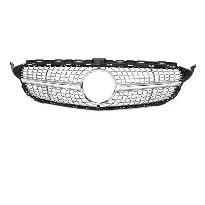 Frontgrills Für Benzs W205 2019 2019+ Renngrills Auto Frontgrill Für GTR Für Diamant Für AMG Stil Oberer Stoßstangengrill Kühlergrille(Diamond S Without) von Tfkkaw