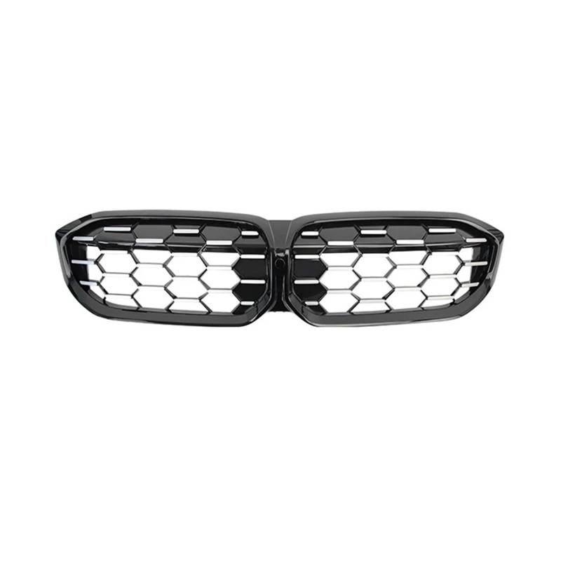 Frontgrills Für G20 G28 Für LCI 3 Serie 2023+ 330i M340i Front Stoßstange Nieren Grill Diamant Alle Schwarz Stil Racing Grille Kühlergrille(Black Frame Silver) von Tfkkaw