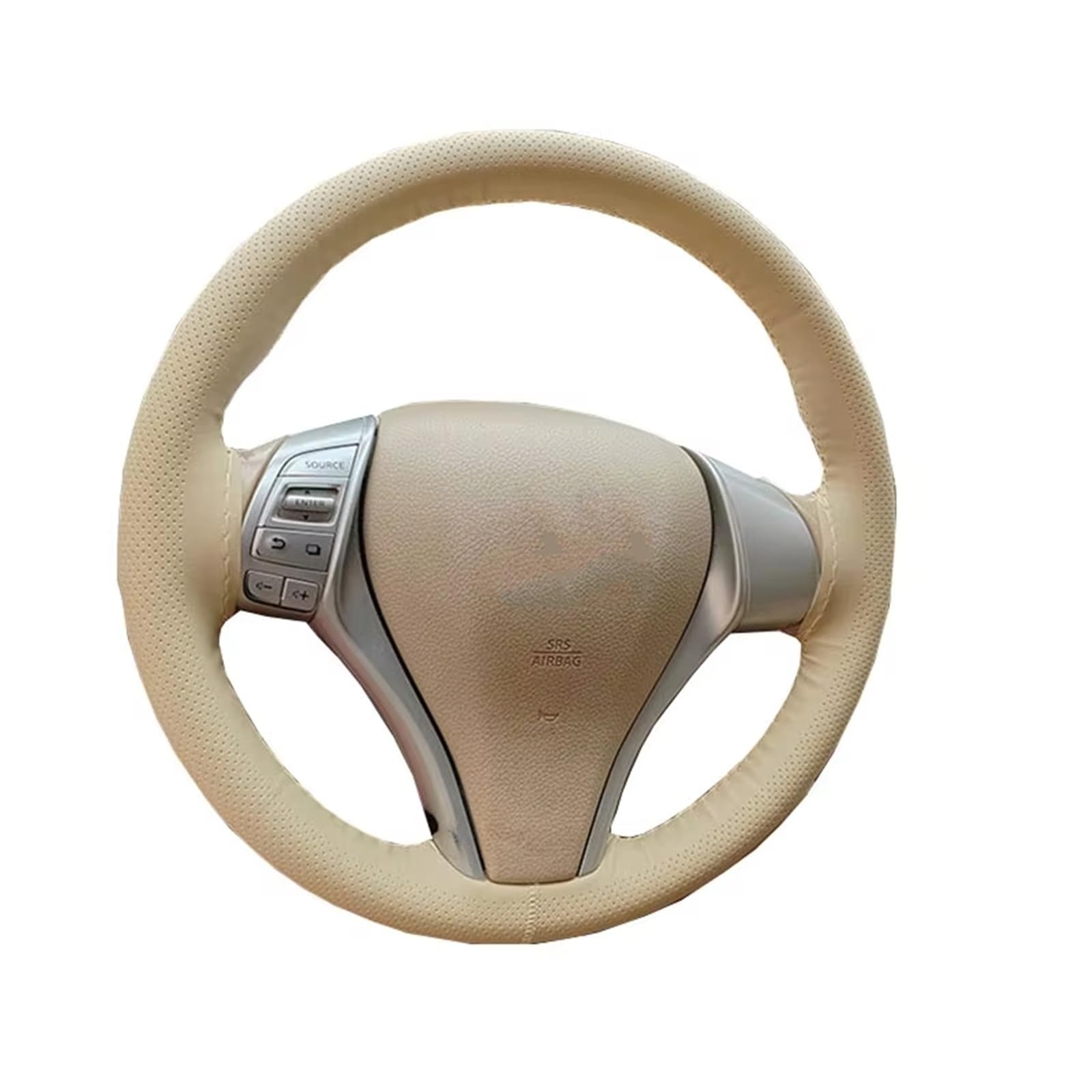 Lenkradabdeckung Für Nissan Für X-Trail Für Altima Für Teana Größe 38 cm DIY Auto Lenkrad Abdeckung Heand Naht Beige Mikrofaser Haut Leder Auto Lenkradhülle Protekto von Tfkkaw