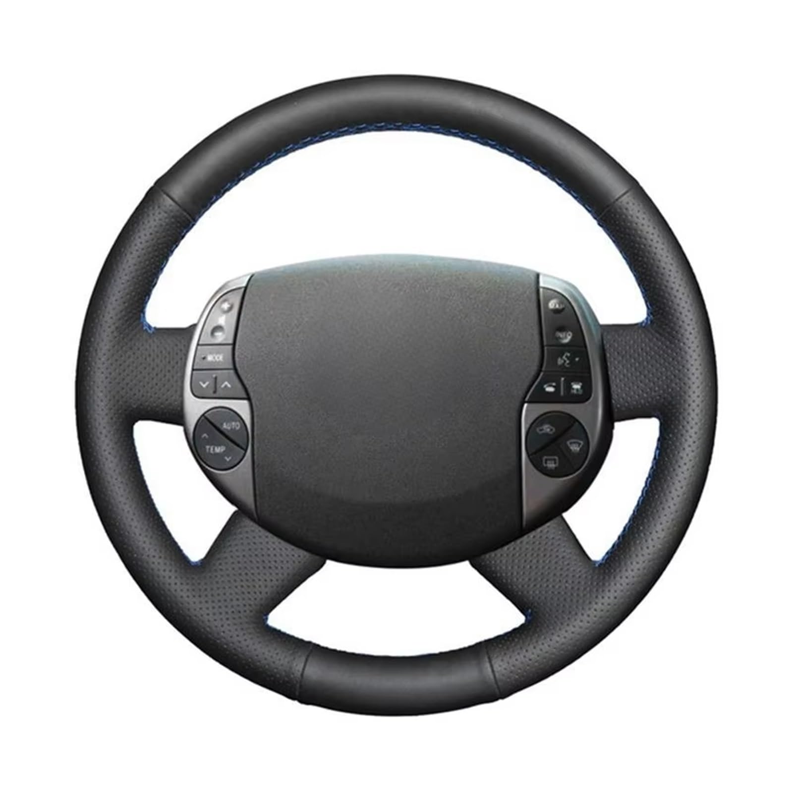 Lenkradabdeckung Für Toyota Für Prius 20(XW20) 2004 2005 2006 2007 2008 2009 Schwarz Lenkung Abdeckung Künstliche Leder Auto Lenkrad Abdeckung Auto Lenkradhülle Protekto(Red Thread) von Tfkkaw