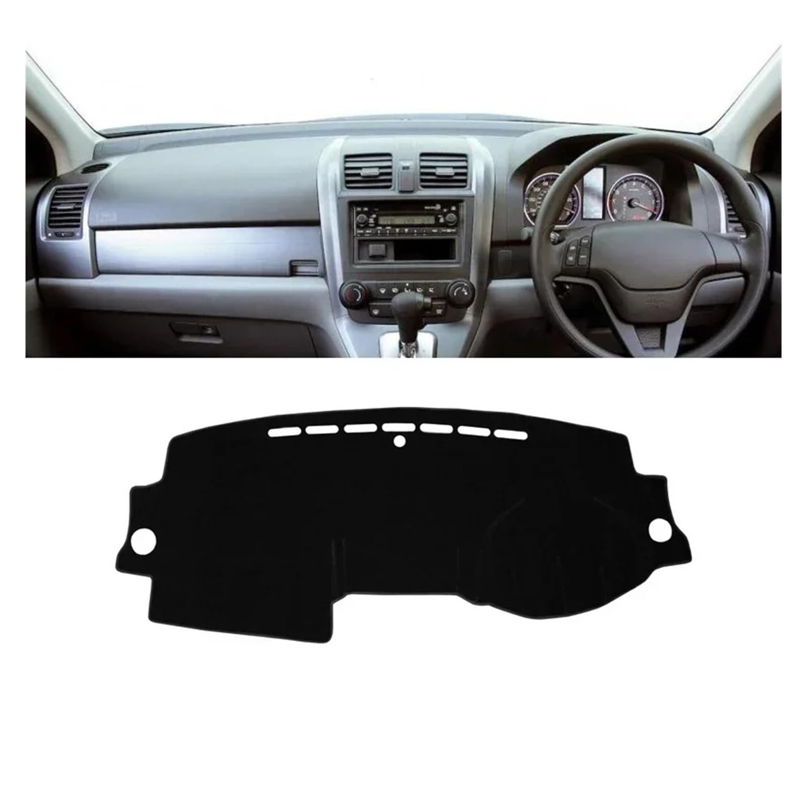 Teppich Dashmat Für CRV Für CR-V III MK3 2007 2008 2009 2010 2011 Auto-Armaturenbrett-Sonnenschutz-Abdeckungspolster Instrumententisch rutschfeste Matte Dash Mat(A Black Side RHD) von Tfkkaw