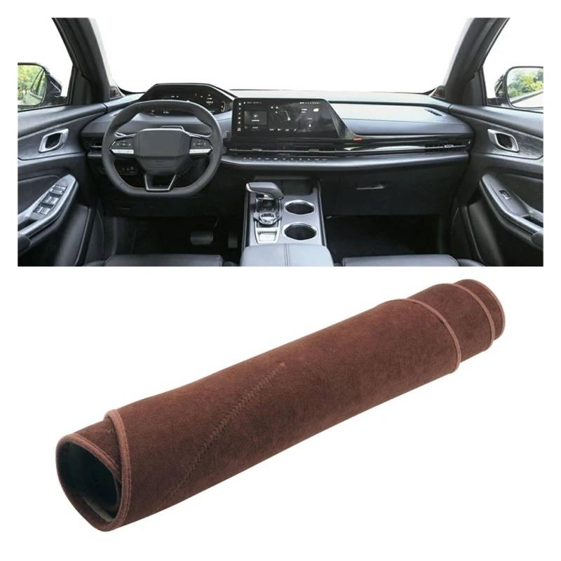 Teppich Dashmat Für Changan CS55 Plus 2022 2023 2024 Instrument Schreibtisch Sonnenschutz Matte Non-Slip Pad Zubehör Auto Dashboard Abdeckung Dash Mat(B Brown) von Tfkkaw