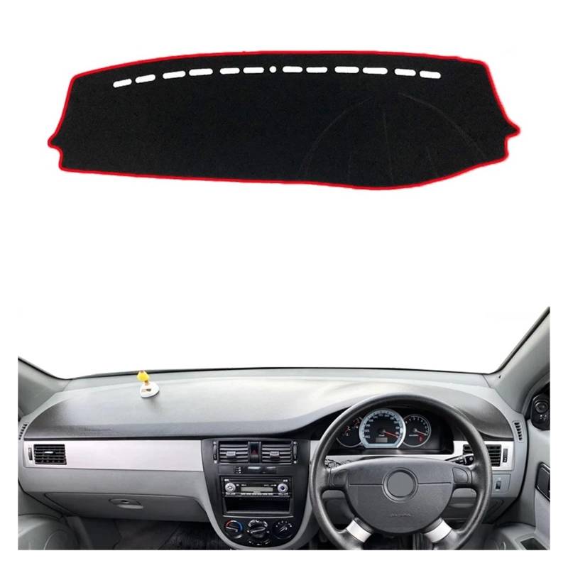 Teppich Dashmat Für Chevrolet Für Lacetti Für Optra 2004 2005 2006 2007 2008 2009 2010 2011 2012 2013 Auto Dashboard Abdeckung Dash Matte Teppich Dash Mat(Style 2-RHD-Red) von Tfkkaw