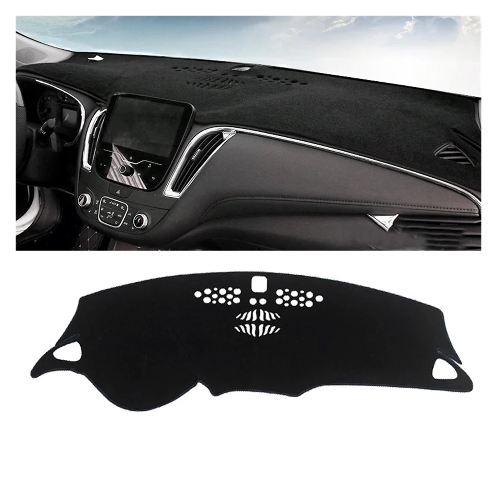 Teppich Dashmat Für Chevrolet Für Malibu XL 2016 2017 2018 2019 2020 2021 Armaturenbrett-Abdeckungsmatte, Sonnenschutz, Armaturenbrett-Abdeckung, Teppiche Dash Mat(Black Side) von Tfkkaw