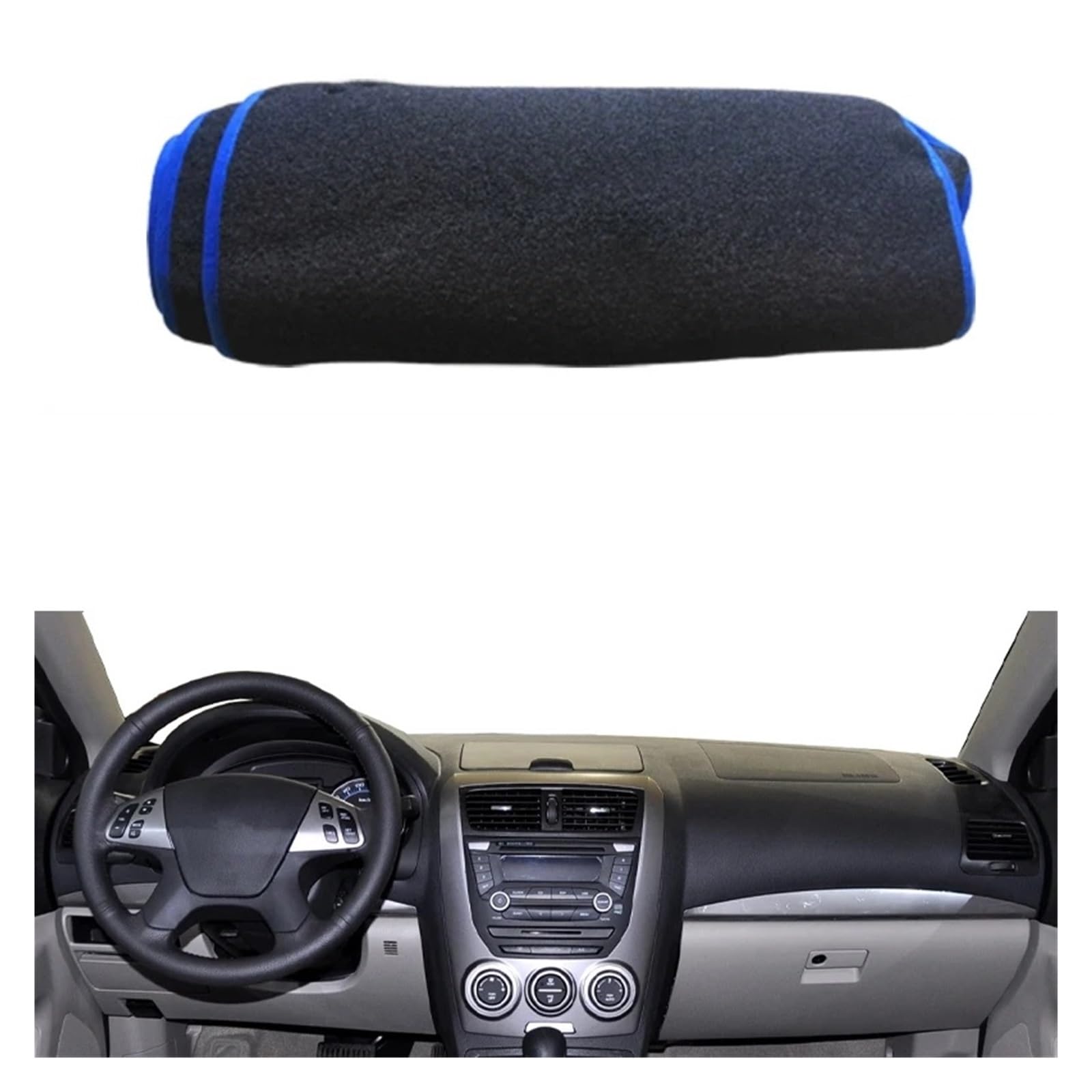 Teppich Dashmat Für FAW Für Besturn B50 I 2009-2012 Auto Sonnenschutz DashMat Anti-UV Teppich Pad Kissen Auto Armaturenbrett Abdeckung Teppich Armaturenbrett Matte Dash Mat(LHD Blue Edge) von Tfkkaw