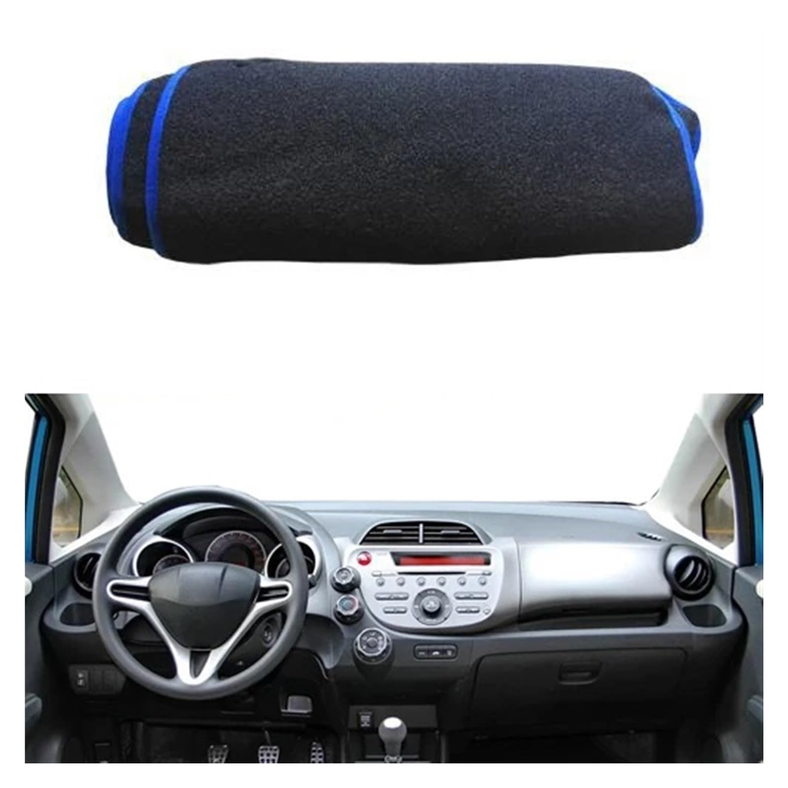 Teppich Dashmat Für Fit für Jazz 2009-2013 Für Shuttle 2011-2014 Auto-Armaturenbrett-Abdeckung Armaturenbrett-Matte Teppich Cape Kissen Sonnenschutz Dash Mat(A Blue) von Tfkkaw