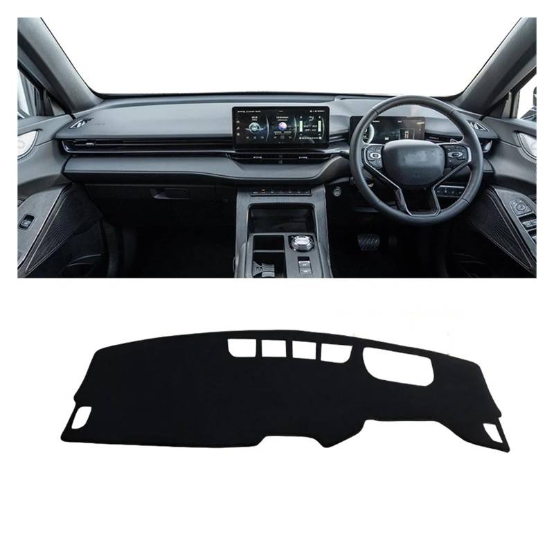 Teppich Dashmat Für Haval H6 3. Generation 2021 2022 2023 Auto-Armaturenbrett-Abdeckung, Lichtschutzmatten, Sonnenschutzteppiche, Anti-UV-Gehäusezubehör Dash Mat(A RHD Black Side) von Tfkkaw