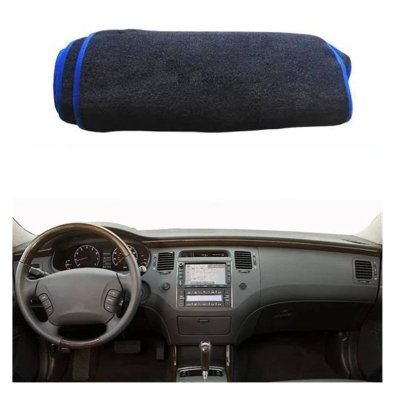 Teppich Dashmat Für Hyundai Für Grandeur Für Azera 2006-2011 LHD RHD Teppich Armaturenbrettmatte Armaturenbrettauflage Auto Armaturenbrettabdeckung Teppichumhang Dash Mat(LHD Blue) von Tfkkaw