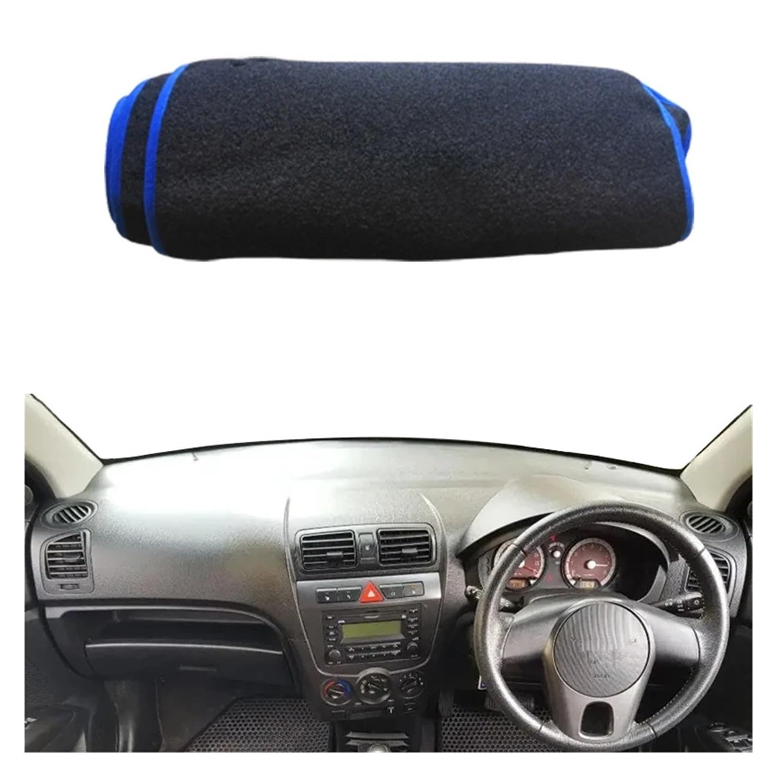 Teppich Dashmat Für Kia Für Picanto Für Morning SA 2004-2011 LHD RHD Armaturenbrettmatte Kissen Sonnenschutz Auto Armaturenbrettabdeckung Teppich Dashmat Dash Mat(RHD Blue) von Tfkkaw