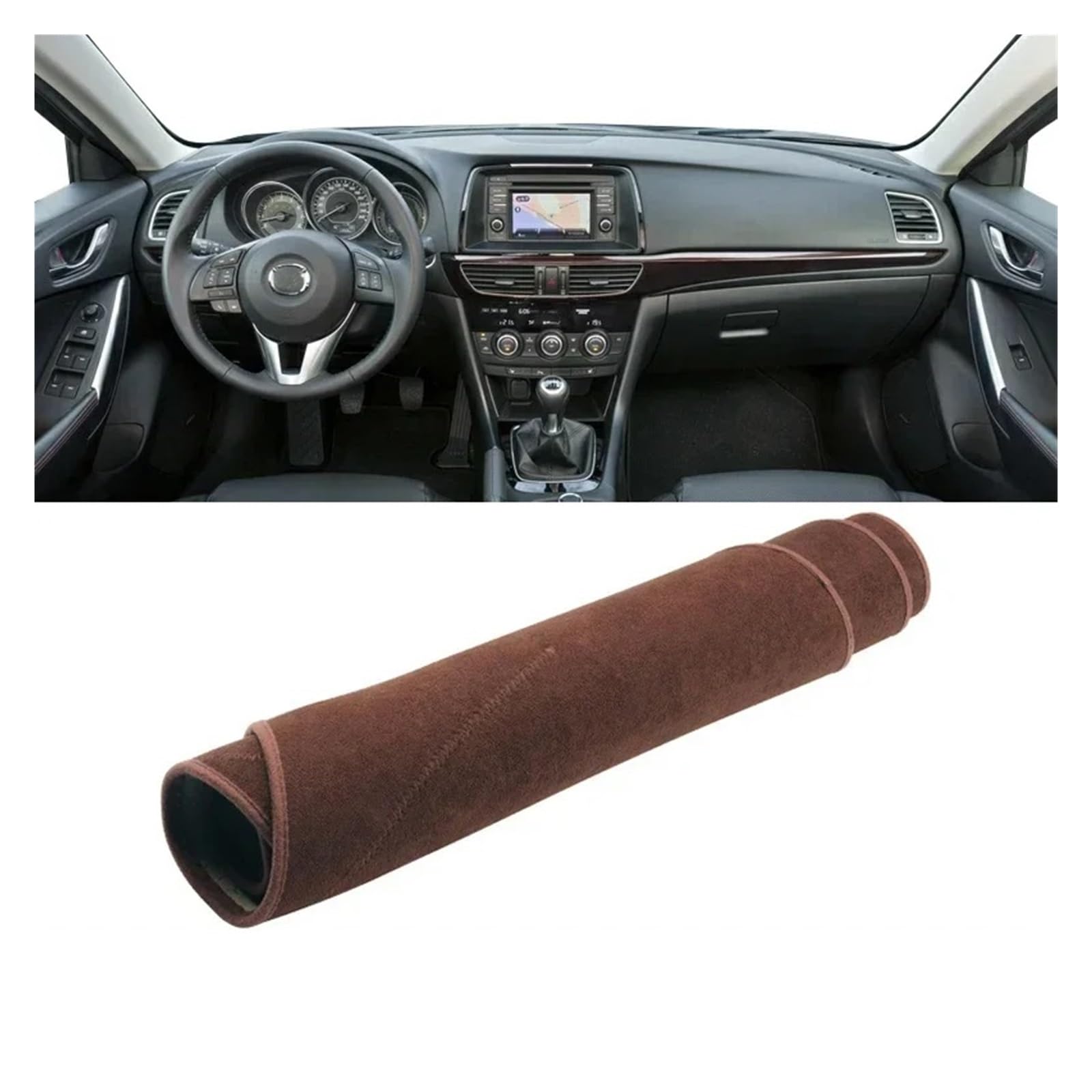 Teppich Dashmat Für Mazda 6 GJ Für Atenza 2013 2014 2015 Auto Armaturenbrett Sonnenschutz Abdeckung Instrumententafel Matte rutschfeste Unterlage Dash Mat(B LHD Brown) von Tfkkaw