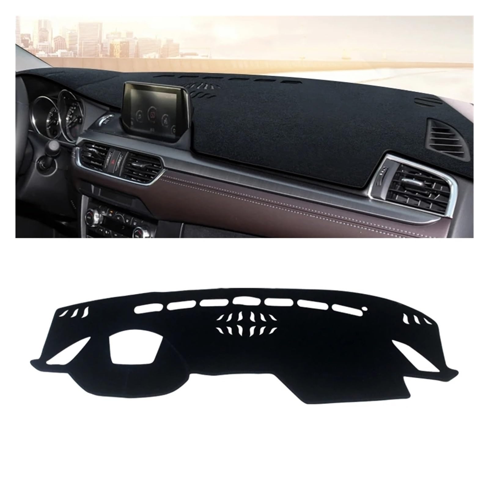 Teppich Dashmat Für Mazda 6 GJ GL Für Mazda6 Für Atenza 2013 2014 2015 2016 2017 Auto-Armaturenbrett-Sonnenschutzabdeckung Instrumententisch rutschfeste Matte Dash Mat(B Styling Black Side) von Tfkkaw