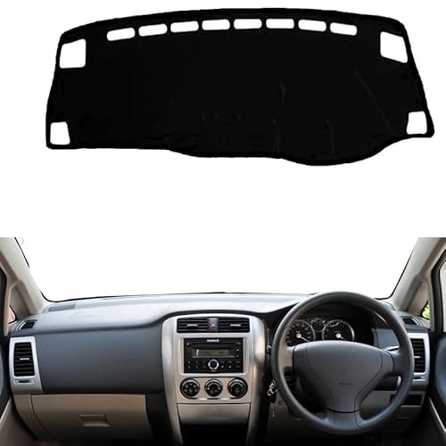 Teppich Dashmat Für Suzuki Für Liana 2005-2010 2011 2012 2013 Teppich Teppich Kissen Sonnenschutz Pad Schutz Anti-Rutsch Auto Innere Armaturenbrettabdeckung DashMat Dash Mat(RHD Black No Clock) von Tfkkaw