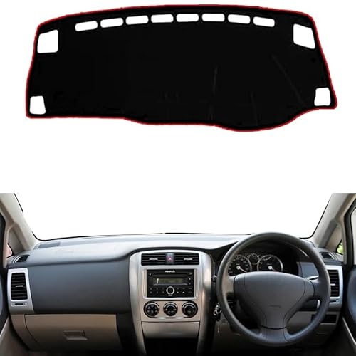 Teppich Dashmat Für Suzuki Für Liana 2005-2010 2011 2012 2013 Teppich Teppich Kissen Sonnenschutz Pad Schutz Anti-Rutsch Auto Innere Armaturenbrettabdeckung DashMat Dash Mat(RHD Red No Clock) von Tfkkaw