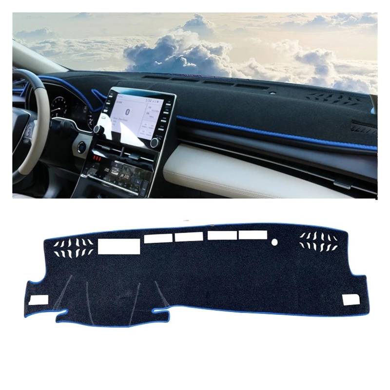 Teppich Dashmat Für Toyota Für Avalon 2018 2019 2020 2021 2023 Auto Dashboard Abdeckung Vermeiden Licht Pad Instrument Panel Matte Teppiche Anti-Uv Dash Mat(Front with HUD Blue) von Tfkkaw