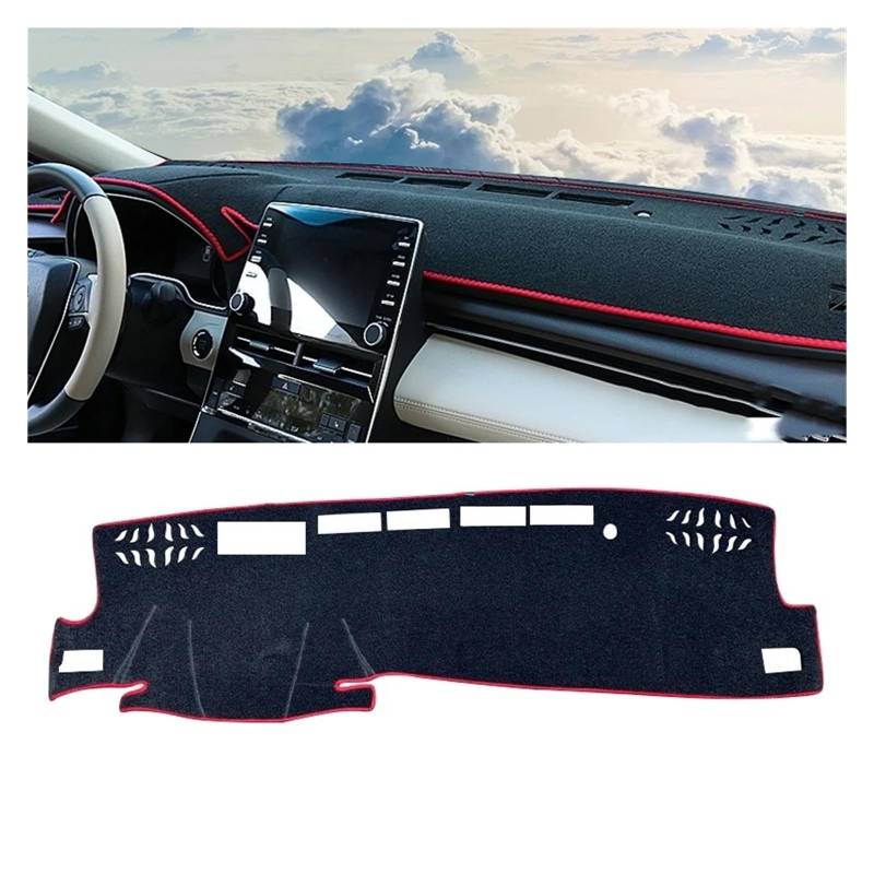 Teppich Dashmat Für Toyota Für Avalon 2018 2019 2020 2021 2023 Auto Dashboard Abdeckung Vermeiden Licht Pad Instrument Panel Matte Teppiche Anti-Uv Dash Mat(Front with HUD Red) von Tfkkaw