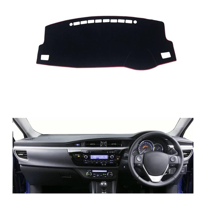 Teppich Dashmat Für Toyota Für Corolla E160 E170 E180 2014 2015 2016 2017 2018 Auto Dashboard Vermeiden Licht Pad Instrument Plattform Schreibtisch Abdeckung Matten Dash Mat(Front Red RHD) von Tfkkaw