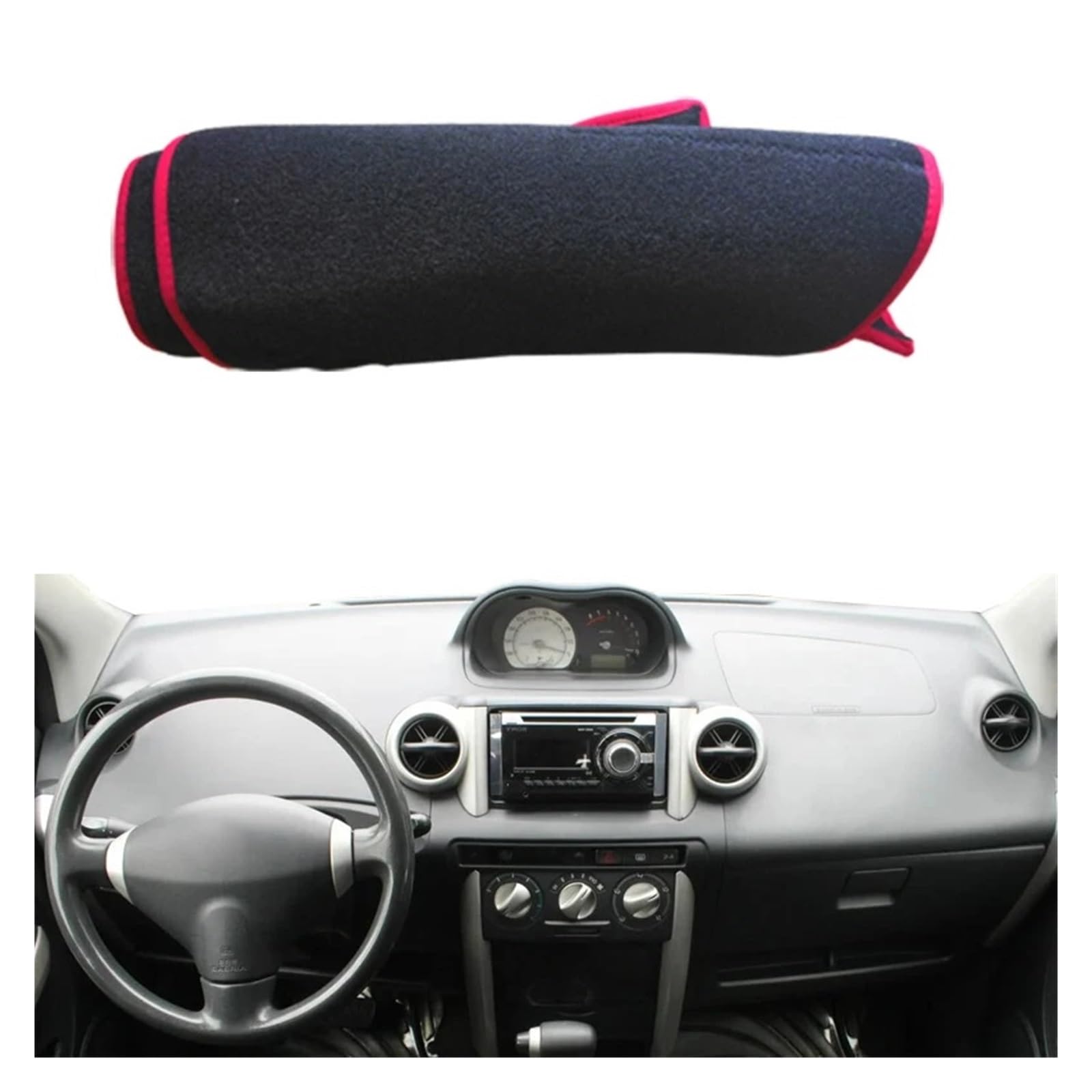 Teppich Dashmat Für Toyota Für IST 2001 2002 2003 2004 2005 Anti-Rutsch-Matte Kissen Pad Sonnenschirm Dashmat Teppich Schutz Fall Auto Armaturenbrett Abdeckung Dash Mat(LHD Red) von Tfkkaw