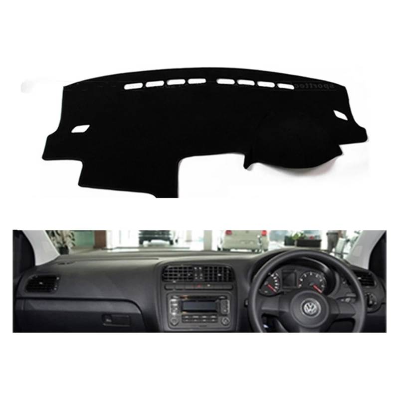 Teppich Dashmat Für VW Für Polo MK5 6R 2009 2010 2011 2012 2013 2014 2015 2016 2017 2018 Auto Dashboard Abdeckungen Matte Schatten Kissen Pad Teppiche Dash Mat(Blue Edge,Rechtslenker) von Tfkkaw