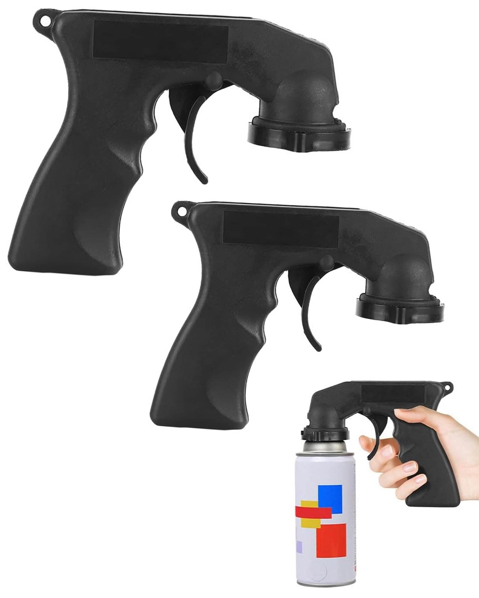 Thapncow Original Pistolengriff für Sprühdosen, Spraydosen Handgriff, Universal Pistolengriff, Pistolengriff Für Sprühdosen,Griff für Sprühpistole Sprühfarbe Kann Werkzeug (2 Stück, schwarz von Thapncow