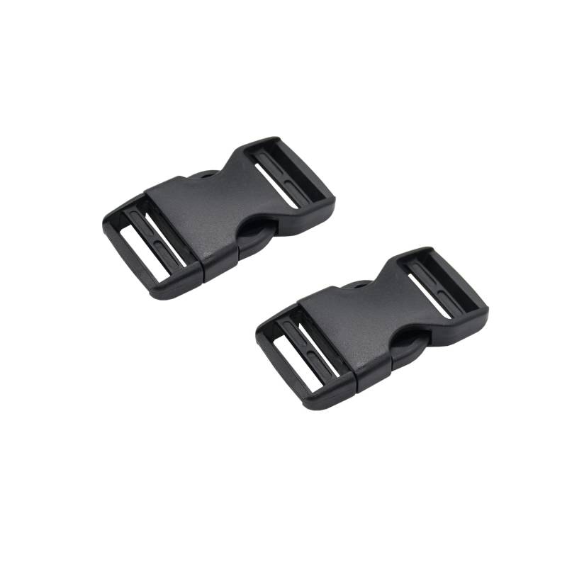 Steckschnallen für 38 mm breite Gurtbänder, 4 Stück, in Schwarz, aus Hartplastik, Steckschnallen-Klickverschluss, Ersatz Steckverschluss, Schnalle Reparatur, Rucksack Gurtschnalle, Steckschließe Gurt von The Bead Shop