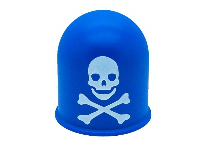 Schutzkappe Anhängerkupplung Deckel Schädel Trike Quad Skull Totenkopf blau von The Coupling Caps