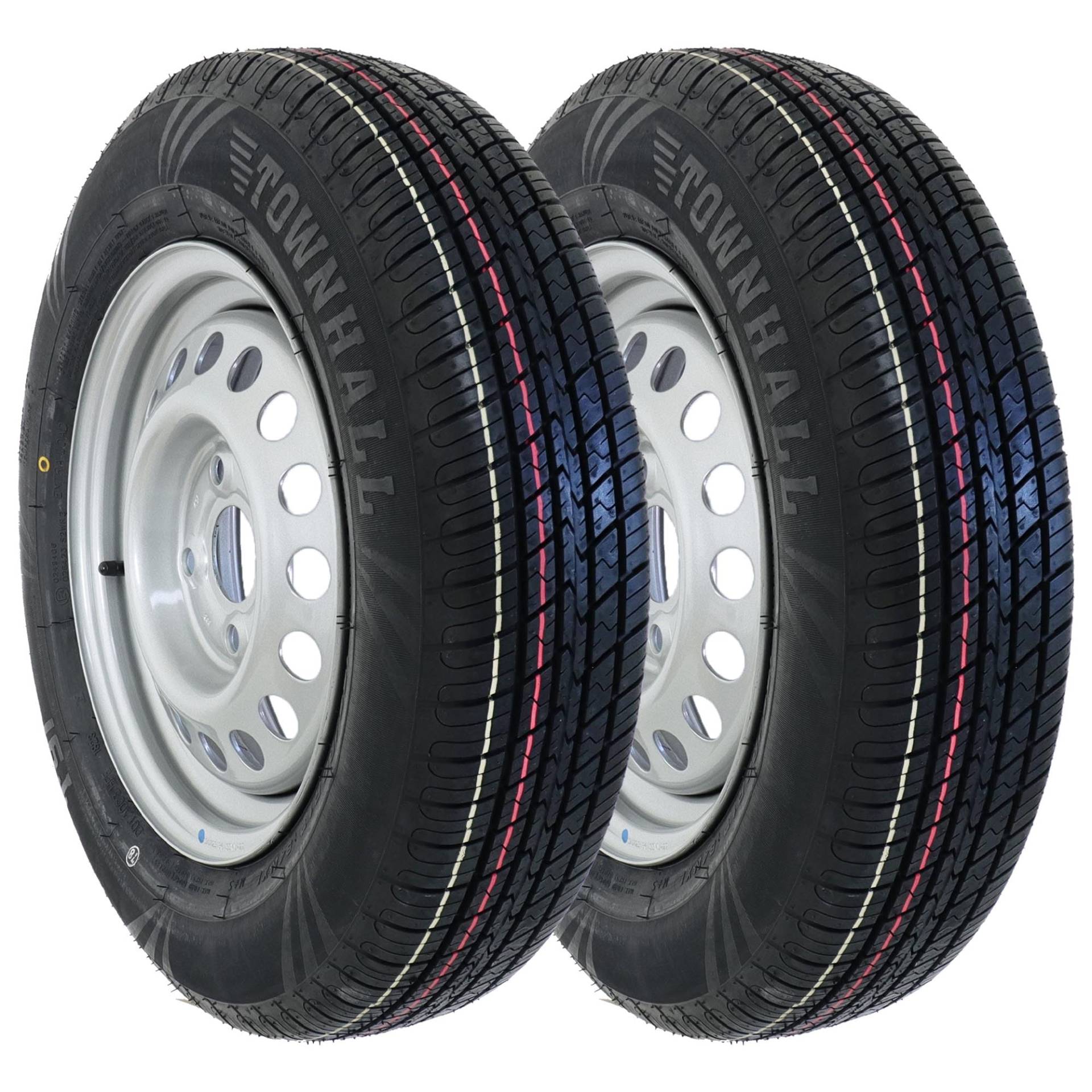 The Drive 2x Komplettrad 155/80R13 84N XL für Pkw-Anhänger & Caravan – Felge 4Jx13 H2 ET30 – Lochkreis 4x100 – Tragkraft 500kg – max. 140 km/h – hochwertige Ersatzräder für Autoanhänger von The Drive