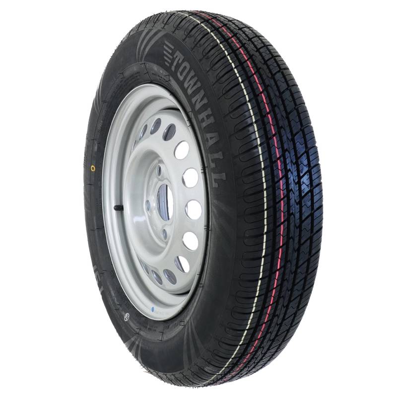 The Drive Komplettrad 155/80R13 84N XL für Pkw-Anhänger & Caravan – Felge 4Jx13 H2 ET30 – Lochkreis 4x100 – Tragkraft 500kg – max. 140 km/h – hochwertiges Ersatzrad mit Townhall T-91 Reifen von The Drive