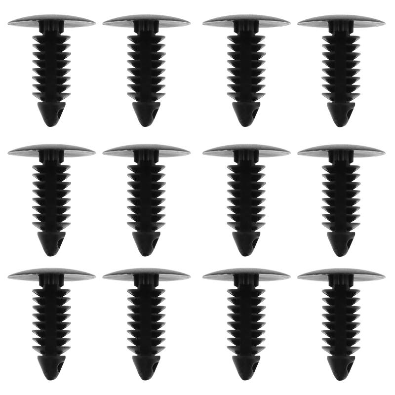 The Lord of the Tools 100 Stück Tannenbaum Zierclips für 7,5-mm-Loch Halteclips Stoßstangen-Kotflügel-Nieten Verschlüsse, 17,5-mm-Kopf 22,5-mm-Höhe Kunststoff von The Lord of the Tools