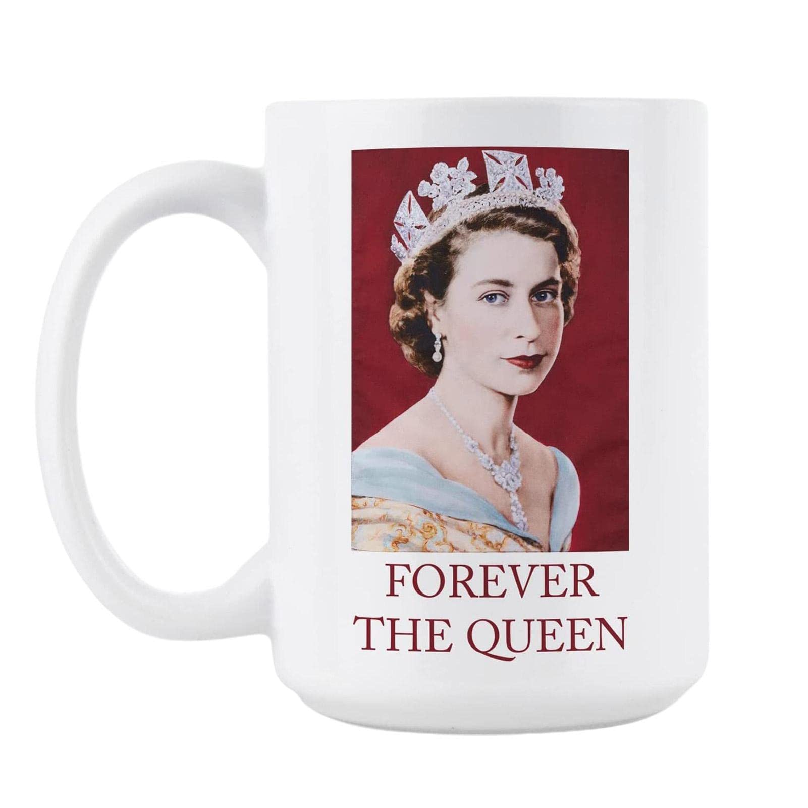 Königin Elisabeth II. Keramikbecher | 15 Unzen Große Kaffeetasse Teetasse | Queen Elizabeth II Platinum Jubilee Mit Porträt, Erinnerungsstück, Souvenir von Theaceae