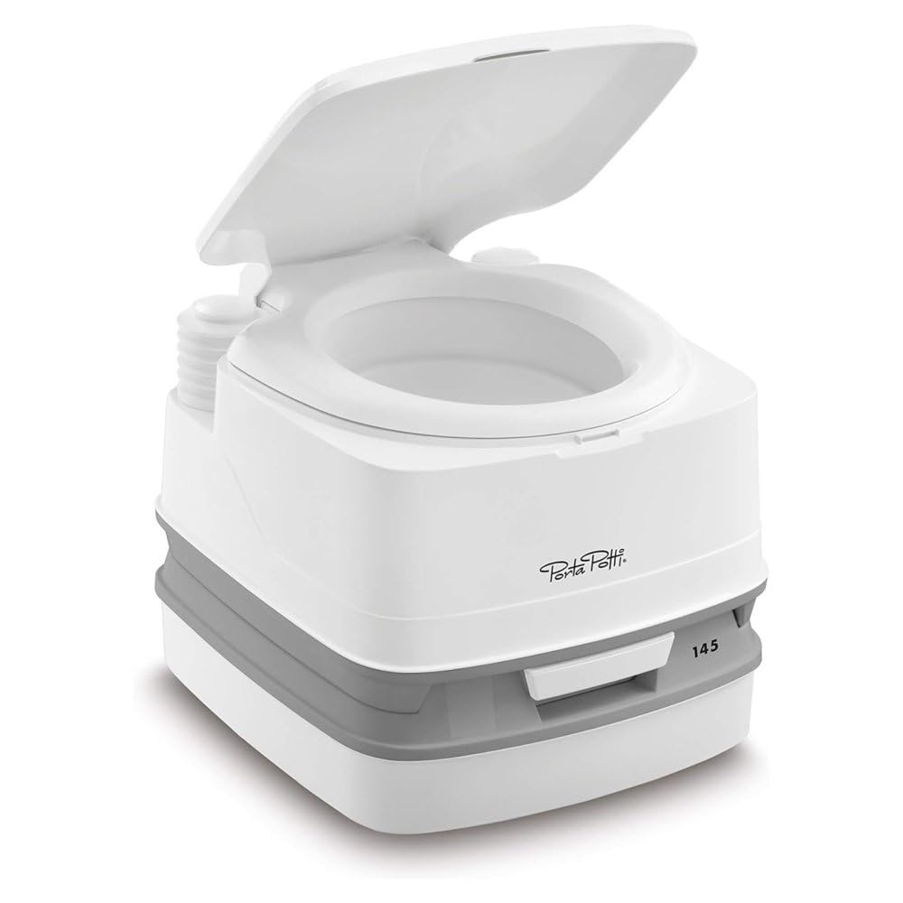 Thetford 92802 Porta Potti 145 Tragbare Toilette Qube, Weiß-Grau, 330 x 383 x 427 mm von Thetford