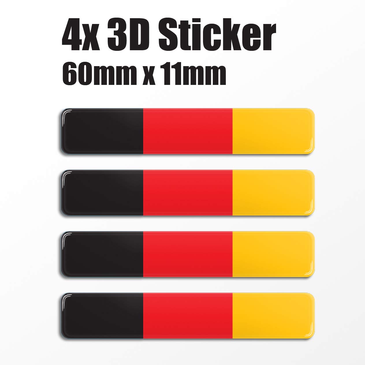 Think Ink Aufkleber 3D Gel Silikon Stickers Deutsch Flagge x 4 - Autoaufkleber Germany Flag Fahne … von Think Ink