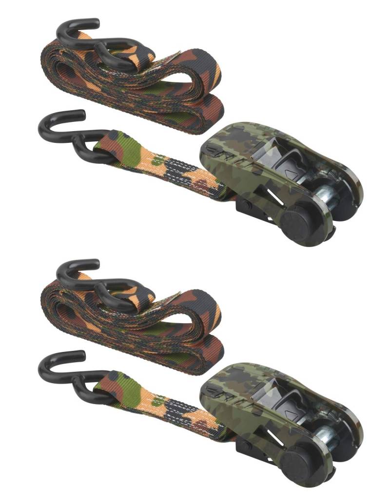 THIRARD - 2 Stück Spanngurte, 5 m, Ratsche, S-Haken, Camouflage von Thirard