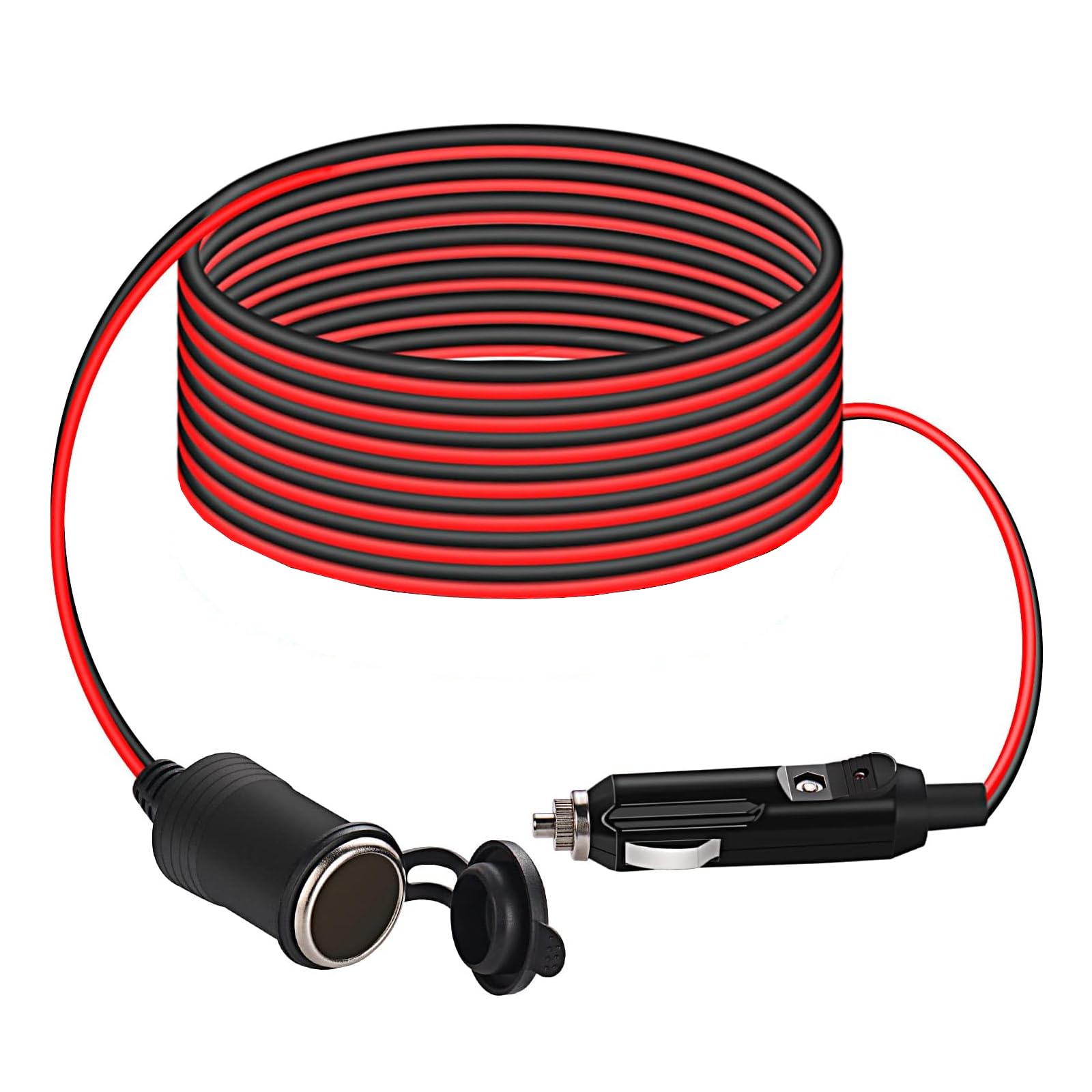 Thlevel 3M kfz Verlängerungskabel Zigarettenanzünder Buchse Stecker Ladegerät Adapter Auto Wasserdicht 20AWG Kabel mit Sicherung für 15A/12V/24V Strom LKW Lieferwagen Wohnmobil Geräte von Thlevel