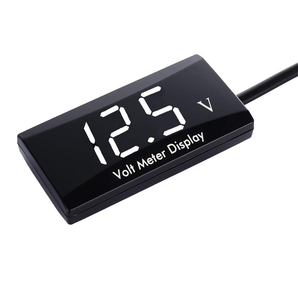 Thlevel DC 12V Auto Digital Voltmeter Spannungsanzeige Messgerät für Auto Motorrad (Weiße LED) von Thlevel