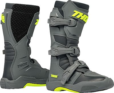 Thor Blitz XR, Stiefel Kinder - Grau/Dunkelgrau/Neon-Gelb - 2 US von Thor