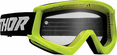 Thor Combat Racer S22, Crossbrille Kinder - Neon-Grün/Schwarz/Weiß Klar von Thor