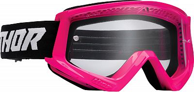 Thor Combat Racer S22, Crossbrille - Neon-Pink/Schwarz/Weiß Klar von Thor