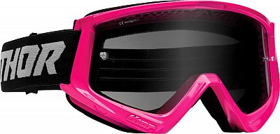 Thor Combat Racer Sand S22, Crossbrille - Neon-Pink/Schwarz/Grau Getönt von Thor