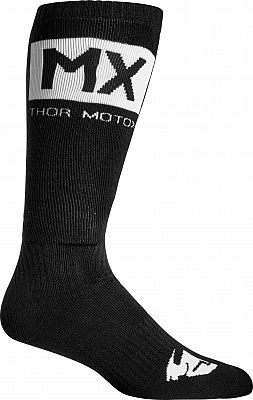 Thor MX Solid, Socken - Schwarz/Weiß - S/M (6-9 US) von Thor