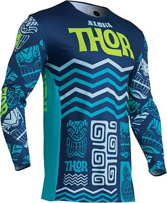 Thor Prime Aloha, Trikot - Dunkelblau/Hellblau/Neon-Grün - L von Thor