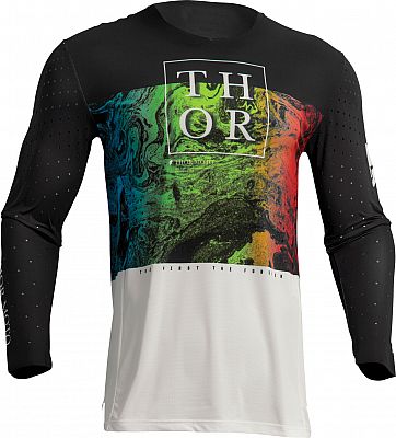 Thor Prime Melter S23, Trikot - Schwarz/Weiß/Rot/Grün/Blau - XL von Thor