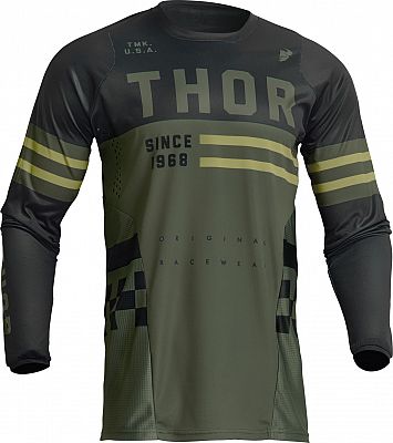 Thor Pulse Combat S23, Trikot - Dunkelgrün/Schwarz - S von Thor