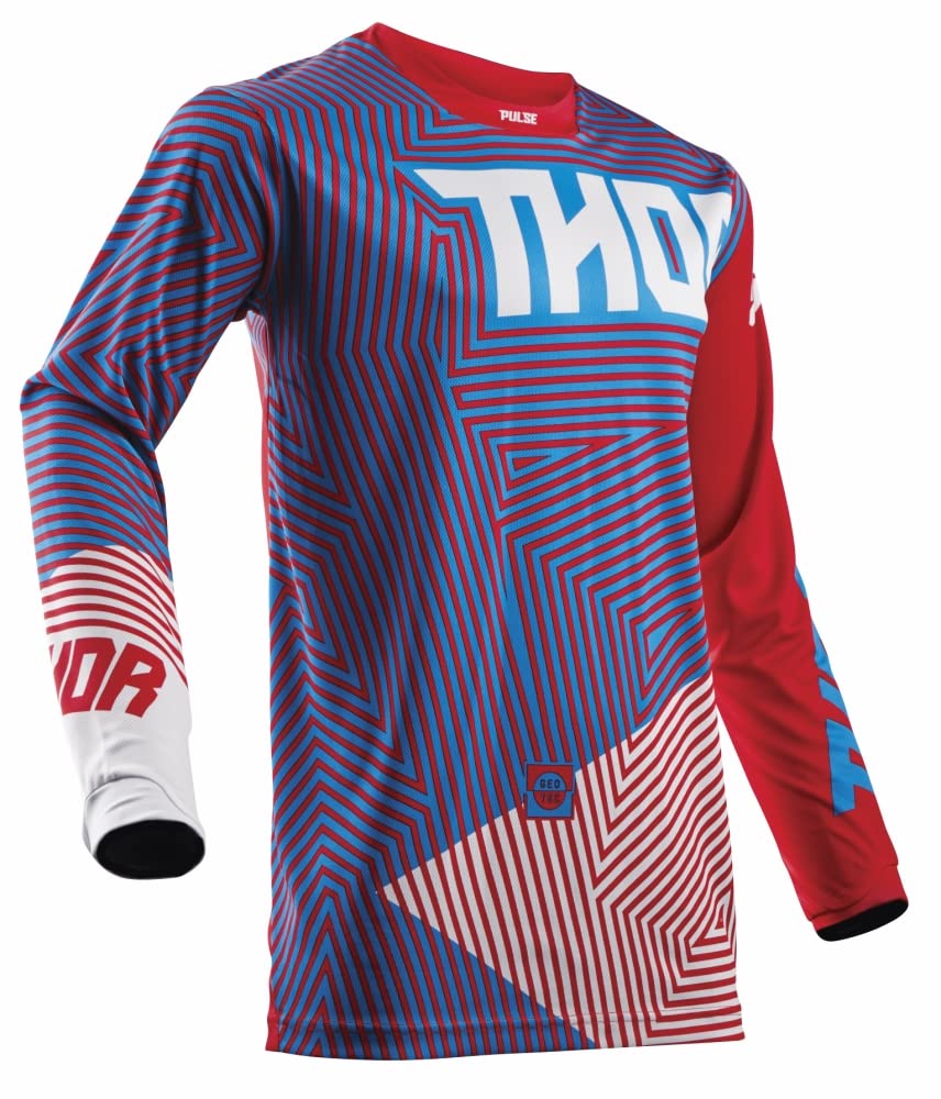 Thor Pulse GEOTEC S8 MX Jersey Enduro Motocross Shirt rot blau Gr. L von Thor