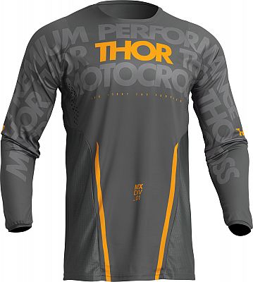 Thor Pulse Mono S23, Trikot - Dunkelgrau/Gelb - M von Thor