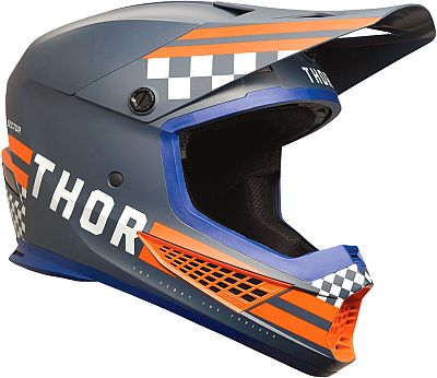 Thor Sector 2 Combat, Motocrosshelm - Matt Dunkelblau/Orange/Weiß - L von Thor