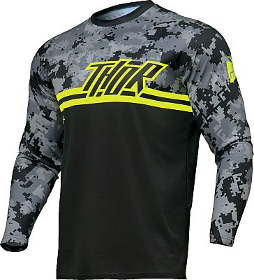 Thor Sector Digi, Trikot - Schwarz/Grau/Neon-Gelb - XL von Thor