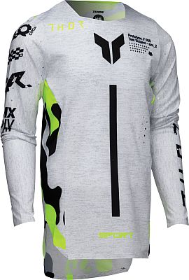 Thor Sportmode Riot Acid, Trikot Jugend - Weiß/Schwarz/Neon-Gelb - L von Thor